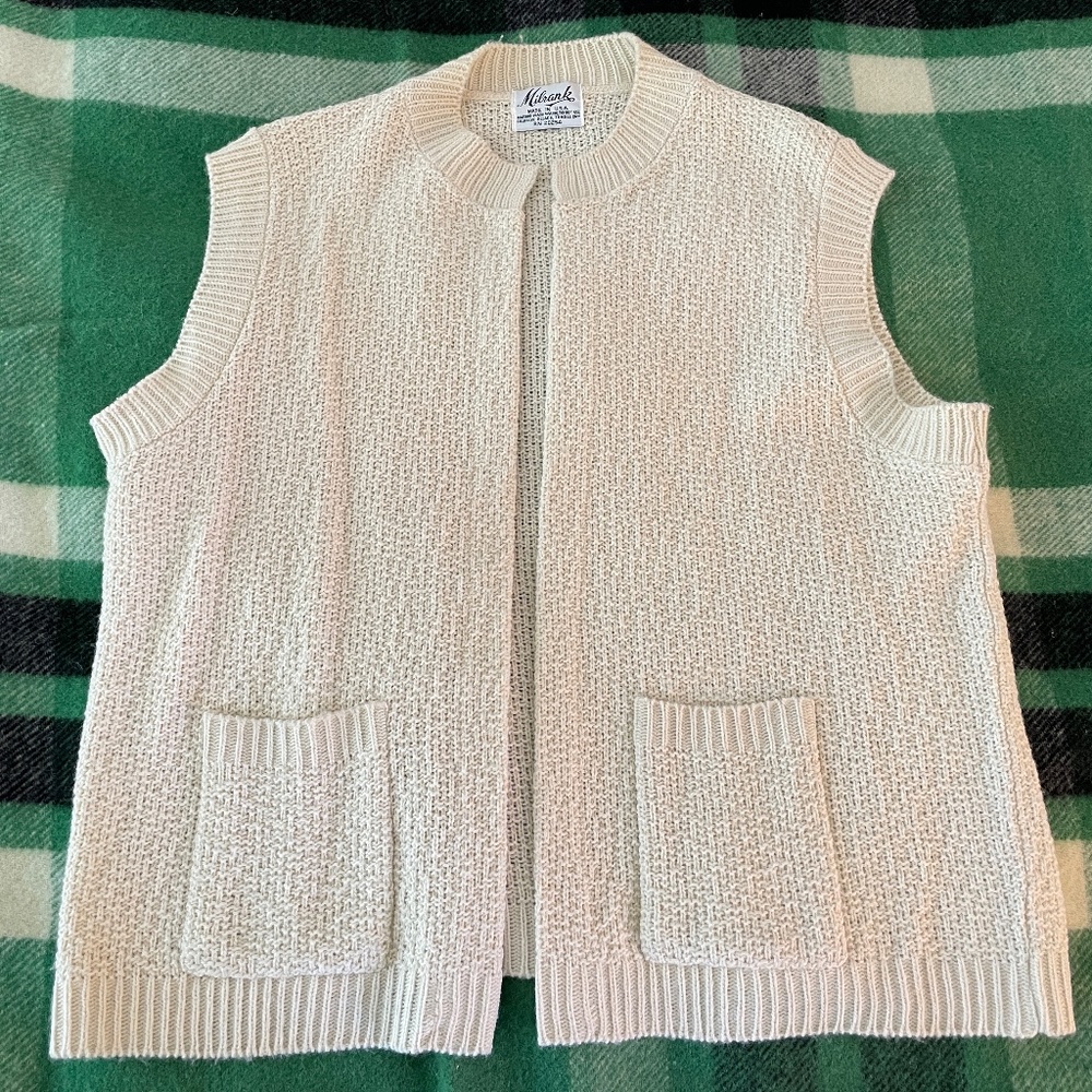 VINTAGE Milrank sweater Cardigan with box pockets Size LARGE